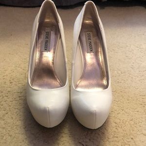Steve Madden White Platform Heels